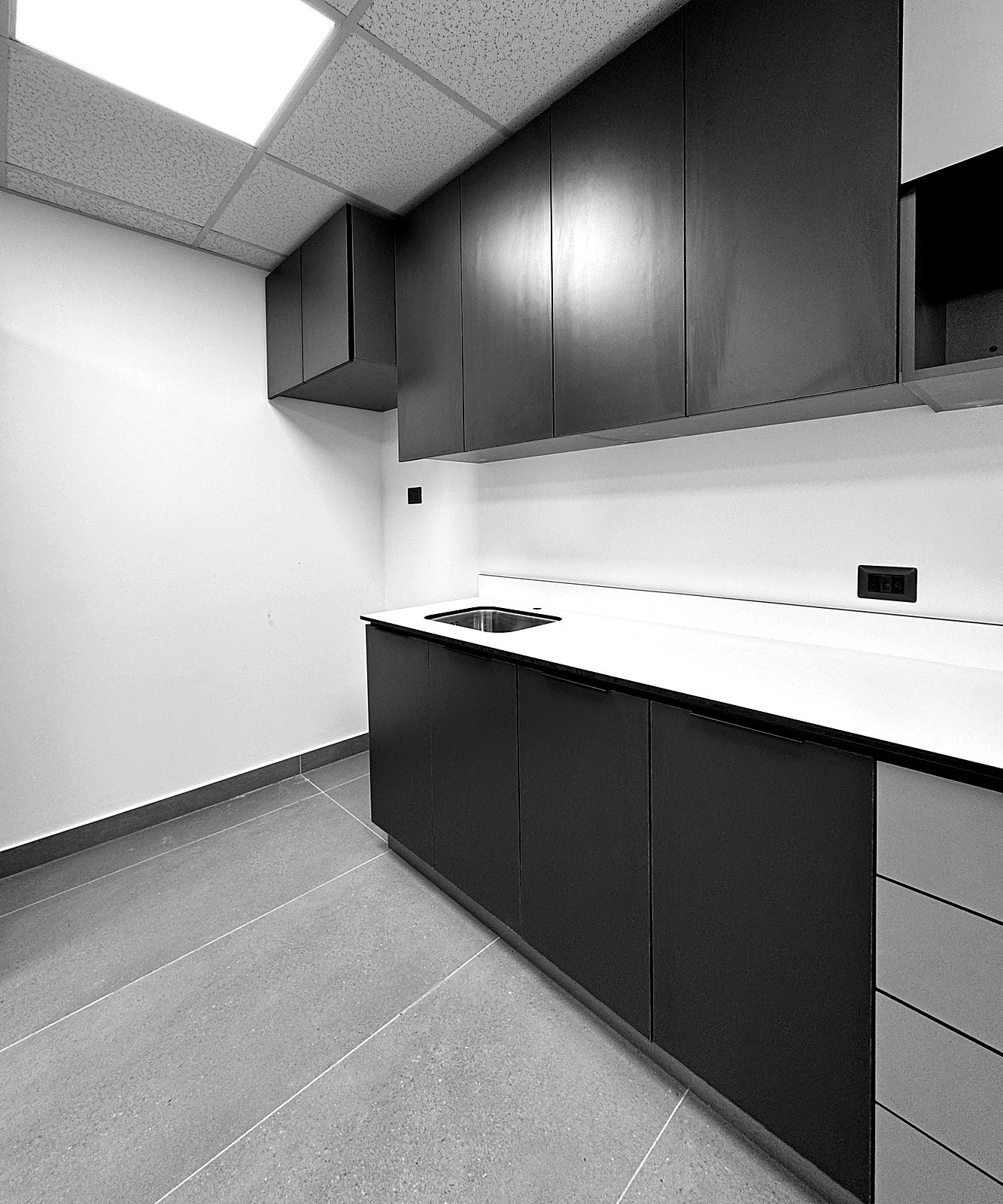 Mueble con lavaplatos y muebles altos